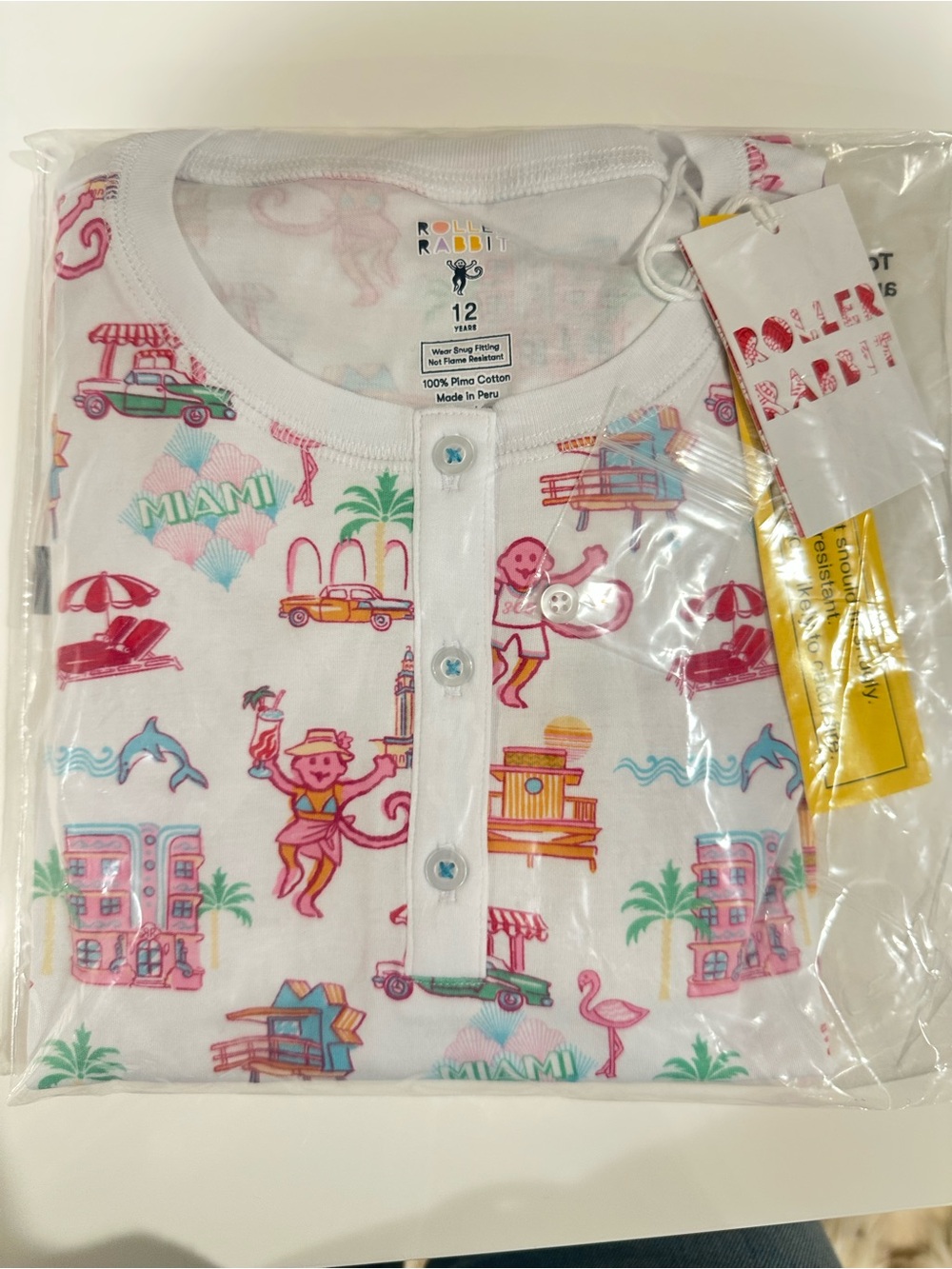 Roller Rabbit kids Miami Monkey pajama set .